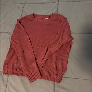 H&M Women's Maroon Crew Neck Sweater